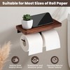 TOKCKYBL Double Toilet Paper Holder with Walnut Wood Shelf -