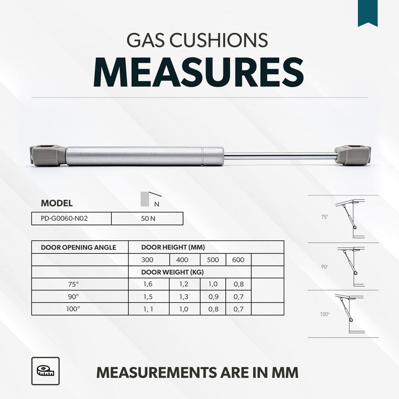 DOJA Barcelona Gas Strut | 50N | 2 Pack Gas