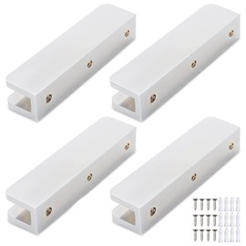 LukLoy Solid Brass Glass Shelf Bracket with 3 Screw Holes, Adjustable Shower Glass Clip Heavy Duty for 6mm-10mm Glass (Pack of 4, Chrome)