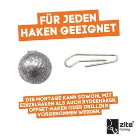 Zite Fishing Cheburashka Lead Jig Head Set - Bottom Jigs Interchangeable Lead 6-14g - 30 Pieces in Box Cheburaschka Lead Balls