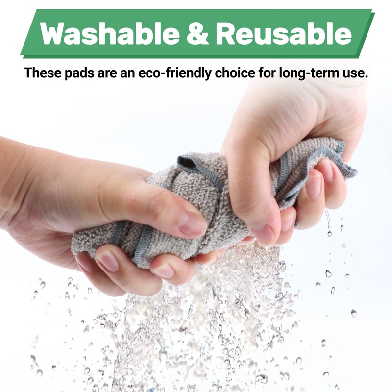 Pack of 8 Washable Cleaning Pads for Ecovacs W1, Microfibre