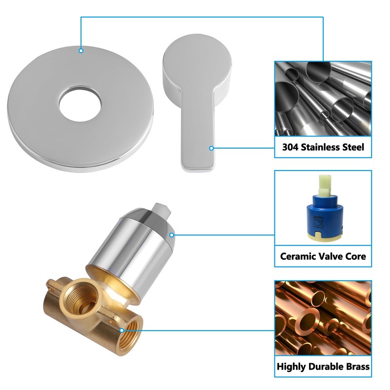 DOLGABA Shower Valve Handle Single Function Shower Mixer Valve Kit