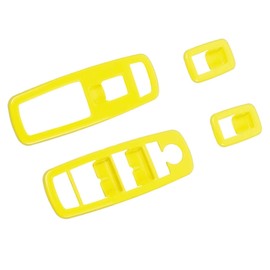 Voodonala Window Lift Switch Power Window Control Regulator Button Embellishment Trim for 2011-2024 Dodge Charger Durango, for 2010-2017 RAM, Interior Accessories ABS Yellow 4pcs