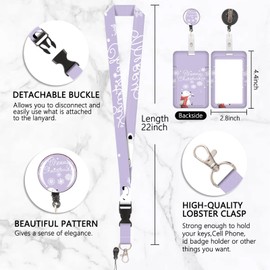 Christmas Snowflake Bear Card Holder, Badge Holder, Removable Lanyard with Retractable Clip for Business Cards, Door Cards, ID Cards and More