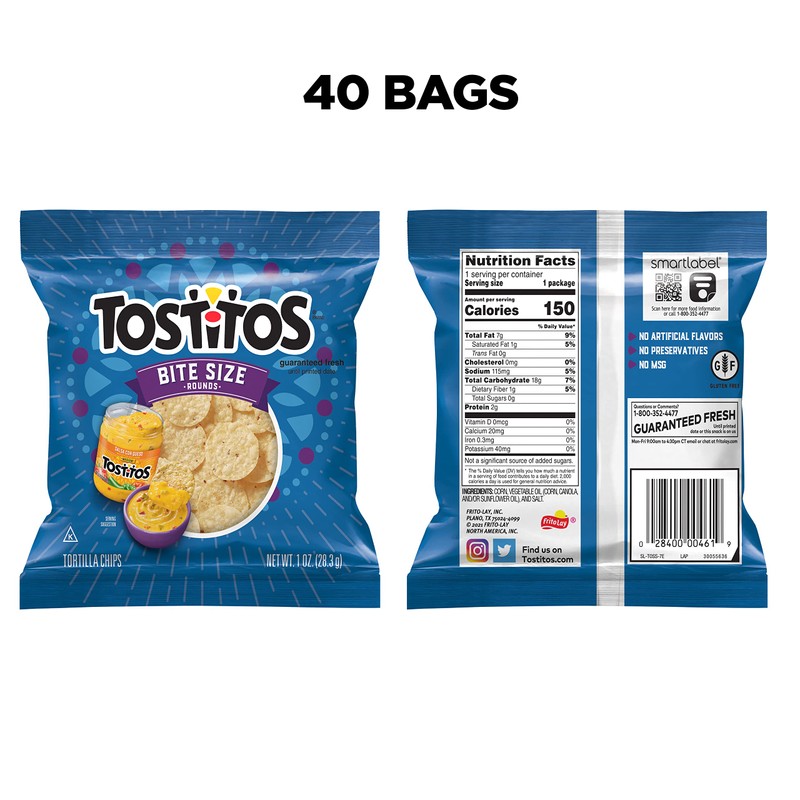 Tostitos, Bitesize Rounds, 1 Ounce (Pack of 40)
