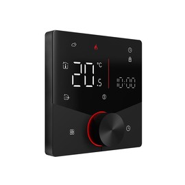 MincoHome Smart Knob Thermostat for Underfloor Electric Heating/Gas Boilers, Remote Voice Control, Programmable WiFi Temperature Controller with Adjusting Wheel (Black Water Underfloor Heating)