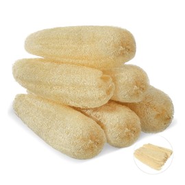 Zhouboat 11.8 inches Natural Loofah Sponges Pack of 6, for Kitchen Dishes Body Scrubber