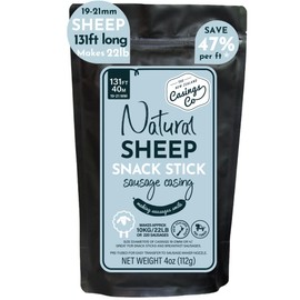 Snack Stick Casings - natural LAMB/SHEEP casings for sausage making. 19mm casing. Ideal sausage casings for Snack Sticks or Breakfast Sausage. Certified Halal Casings. 131ft, makes 22lb of sausages