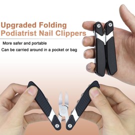 SG Nekoo Foldable Ingrown Toenail Clippers for Thick Toenail, Heavy Duty Sturdy Toe nail Clippers Portable Ultra Sharp Stainless Steel Cutter Trimmer for Men Seniors