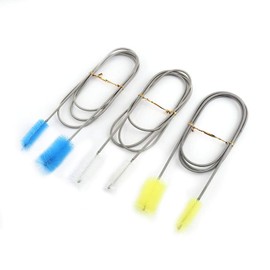 Mumusuki Cepillo de Limpieza Primavera Cepillo de Limpieza de Doble Tubo Flexible Cepillo Cepillo de pecera Cepillo de Limpieza de Primavera 3 Colores(Color Transparente)