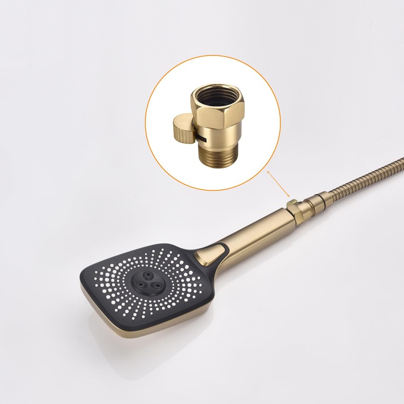 ChuangTim Brushed Nickel Water Flow Control Valve, G1/2" Shower Head
