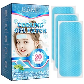 Cooling Fever Patch, 20Pcs Cooling Gel Sheets for Kids & Adults, Cooling Patches for Temperature Management, Cooling Compress for Head