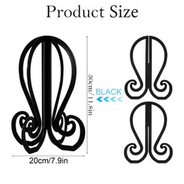 Grevosea Wig Stand, Collapsible Wig Head Stand, Portable and Durable Holder for Short Wigs Hats Cosplay Masks Travel Wigs Stands Easy to Assemble and Disassemble 14.2 Inches High Black(2 Pcs)