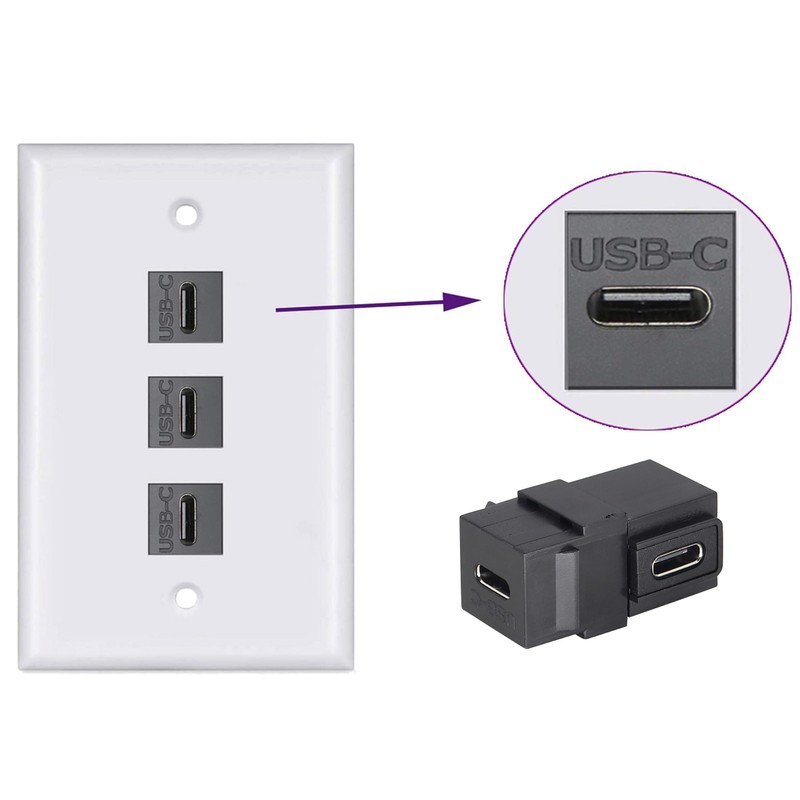 AAOTOKK 90 Degree USB C 3.1 Keystone Insert Jack Connector