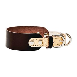Dog Collar, Genuine Leather, Colorful, Wide, Dog Collar, Simple, Leather, Stylish, Cute, Small Dog, Sighthound, Igre, Made in Japan, 8 Colors (Dark Brown, XS)