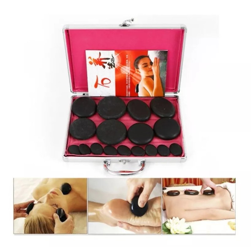 Extreme Beauty Kit De Piedras Calientes Con Calentador 16 Piedras