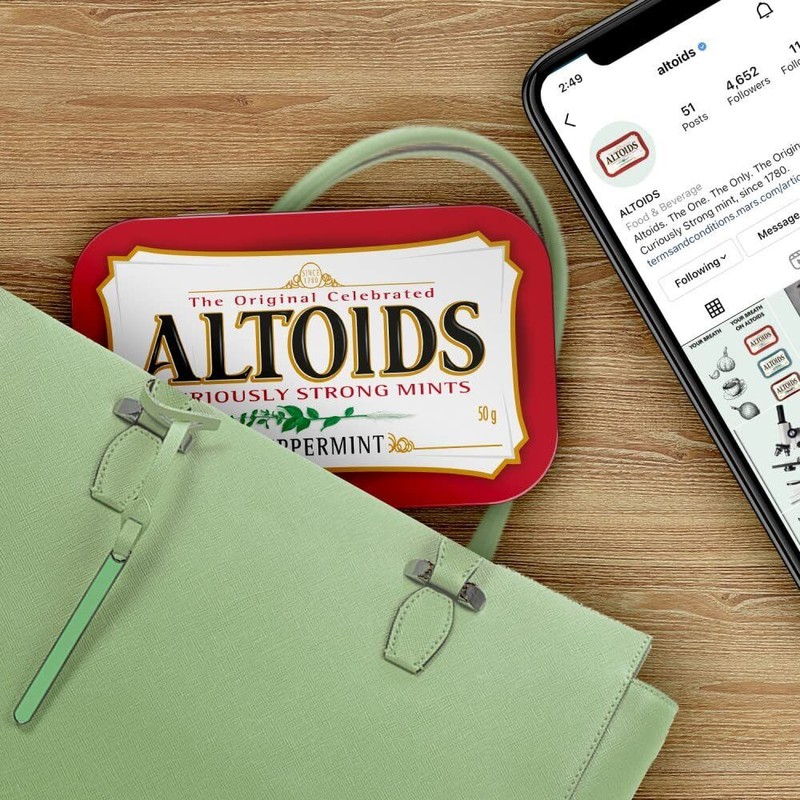 Altoids Peppermint Mints 3.52 Ounce Strong Breath Freshener Pack Of