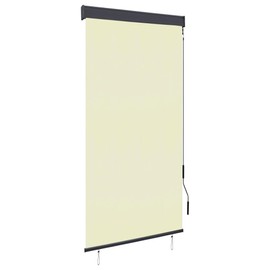 ZJMTOCYU Enhance Outdoor Privacy with Hand Operated Roller Blind, 31.5"x98.4", Durable Fabric for Patio or Garden, Cream