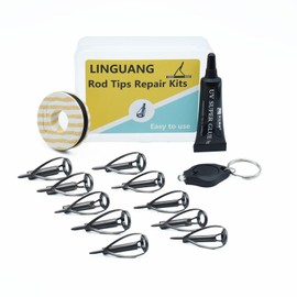LINGUANG 10PCS Stainless Steel Surf Fishing Rod Tip Tops Replacement Kit (UV-EUCRTST -D)