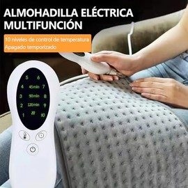 Caliente Electrica，Calentamiento Rápida Heating Pad ,10 Ajustes de Temperatura Almohadilla con Temporizador ，Apagado Automático, Plegable y Lavable a Máquina,Cojin Electrico Caliente para Aliviar Dolores de Rodilla, Espalda, Piernas(30 x 60 CM/Gris)