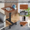 BeGyoku Overbed Table,Height Adjustable Overbed Bedside Table with Wheels&Cup Holder,Portable