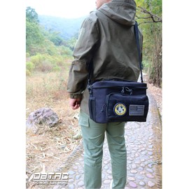 DBTAC Tactical Lunch Bag for Men Women, 12 Cans Insulated Lunch Box for Adult | 9L Leakproof Lunch Cooler Tote for Work Office Outdoor Travel | Soft Easy To Clean Liner x2, Black