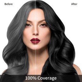 Black Hair Dye Shampoo for Gray Coverage, 3 in 1 Herbal Instant color with 100% Cover for Women & Men (500ml)