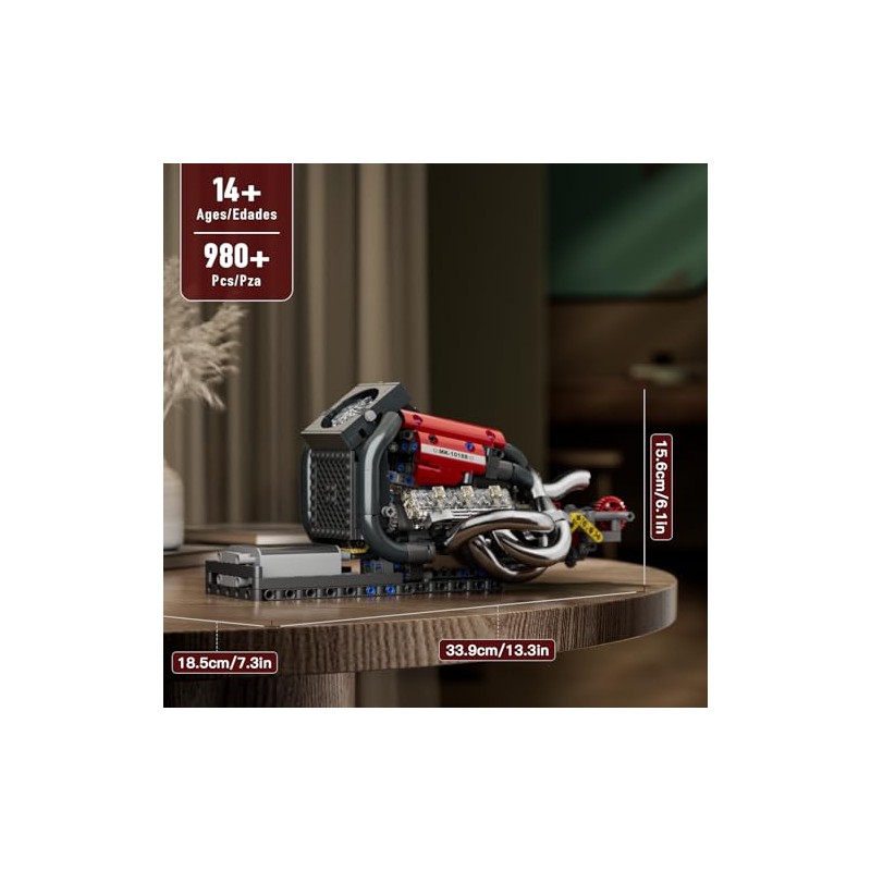 Mould King Formula One Engine Building Blocks, Motor Model Building