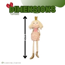 Marco Paul Christmas Decoration Pink Seated Fairy Angel Christmas Tree Decoration Princess Figure for Kids Festive Ornament Indoor Plush Pink Christmas Decorations Gift For Women 42cm