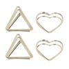 100pcs Paper Clips Gold Triangle Heart Shape Double Layer Three
