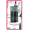 uni-ball PIN Fineliners, Black Fine Tipped Writing Pens, Water and