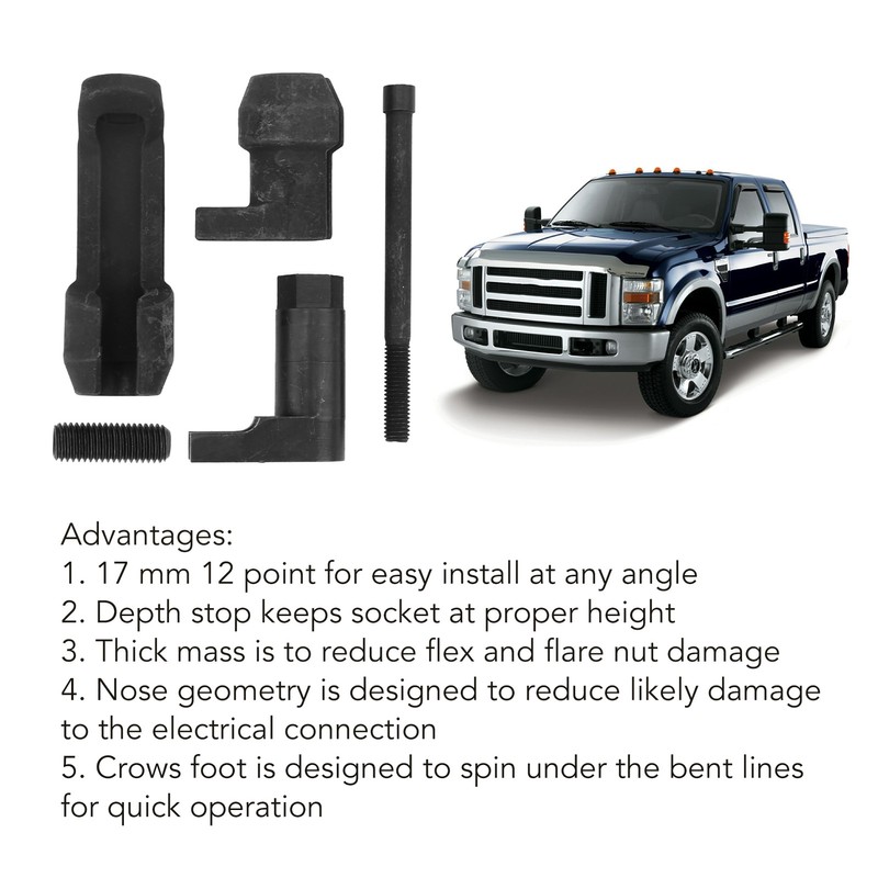 Fuel Injector Socket Set Removal Tool Replacement for Ford F‑450