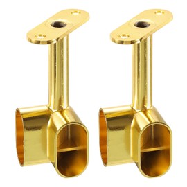 sourcing map 2Pcs 1.22 x 0.63 Closet Rod Support Bracket, Rod Holder Wardrobe Accessories Clothes Rail Seat for Bedroom Bathroom, Gold