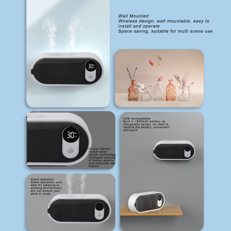 Smart Aromatherapy Diffuser Wall Mounted Large Capacity Rechargeable Wireless Body