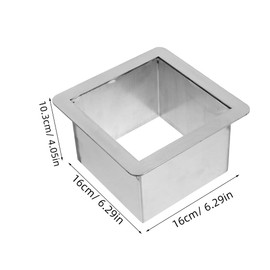 Drop Trash Chute Grommet Square Stainless Steel Countertop Waste Chute for -Saving Design Easy to Clean Suitable for Various Countertops