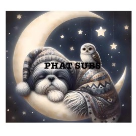 Unbranded 20oz Sublimation Tumbler Wrap Shih Tzu On The Moon Ready To Press Heat Transfer