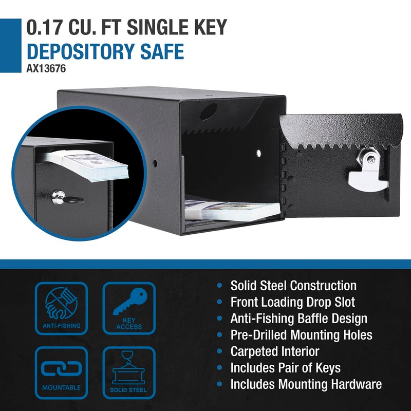 Barska AX13676 Single Key Depository Drop Safe Lock Box for