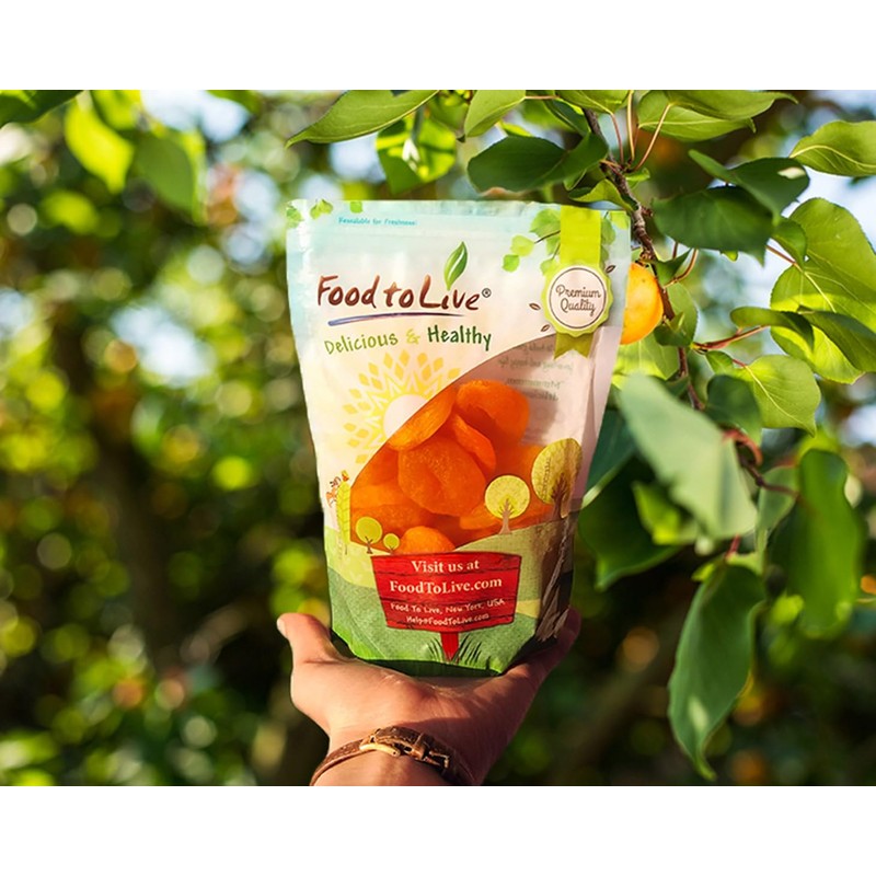 Food to Live - Dried Apricots, 2 Pounds Kosher, Vegan,