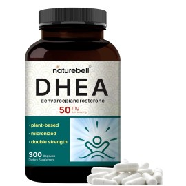NatureBell DHEA 50mg 300 Capsules, Supports Energy Levels Healthy Aging Brain Immune Health