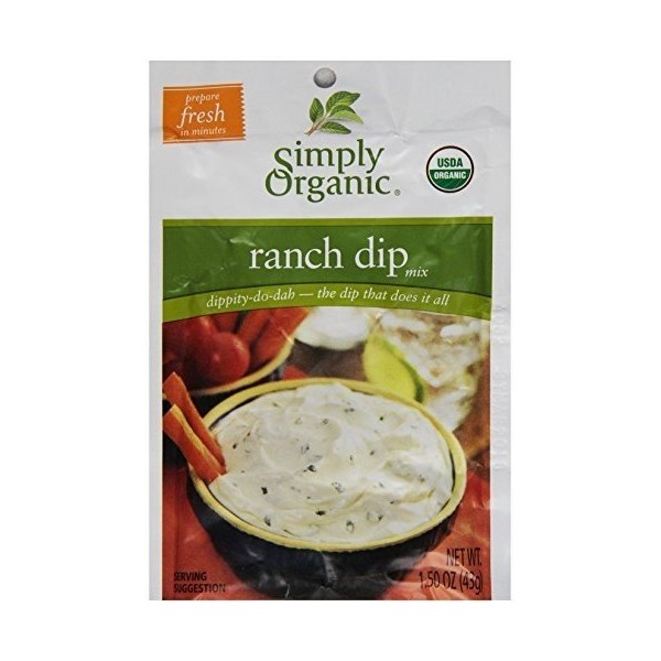 Simply Organic Ranch Dip Mix - Case of 12 - 1.5 oz.