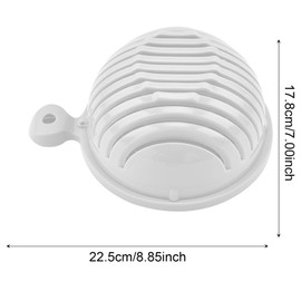 MUNSKT Fruit and Veg Cutter Bowl, Non-Stick Vegetable Chopper Slicer,Vegetable Cutter Multifunctional Vegetable Slicer - Salad Accessories Portable Salad Tool Vegetable Choppers (White)