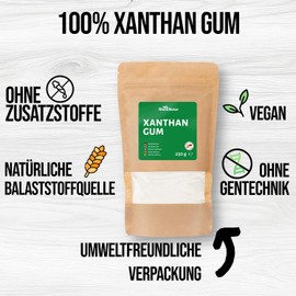 RheinNatur Xanthan Gum Powder 250 g - Natural Binder - Stabiliser for Ice Cream, Soups, Sauces - Xanthan Gum Thickener - Tasteless & Vegan