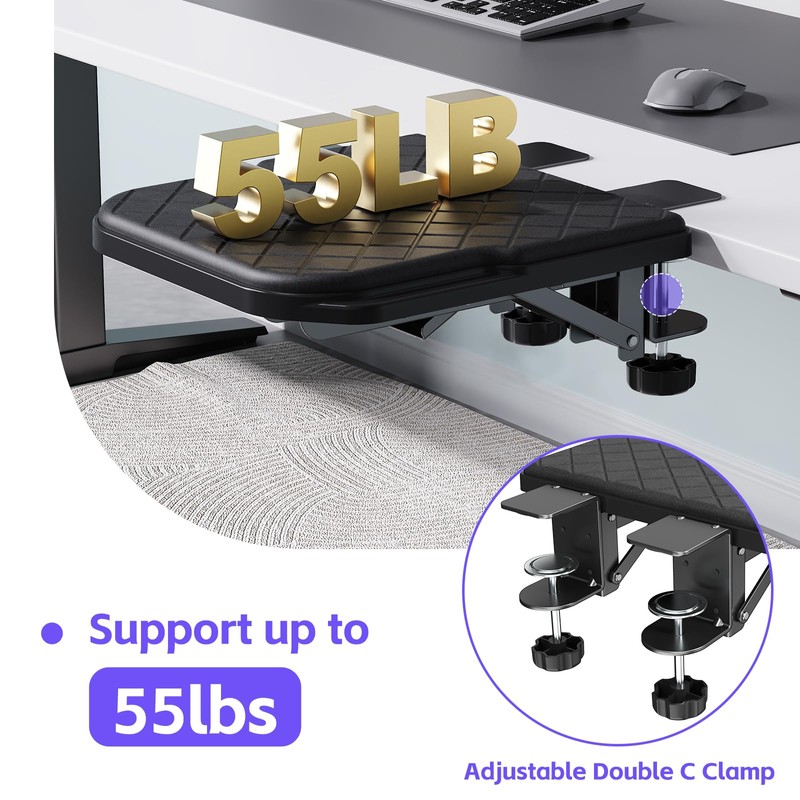 CABTE Arm Rest for Desk, 90°Foldable Computer Wrist Rest Shelf
