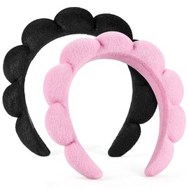 Ztomine Diademas de Spa para Lavarse La Cara O El Rostro, Juego de 2 Diademas para El Cuidado de La Piel, Diadema de Tela de Rizo, Paquete Combinado de Diademas para Lavado de Cara