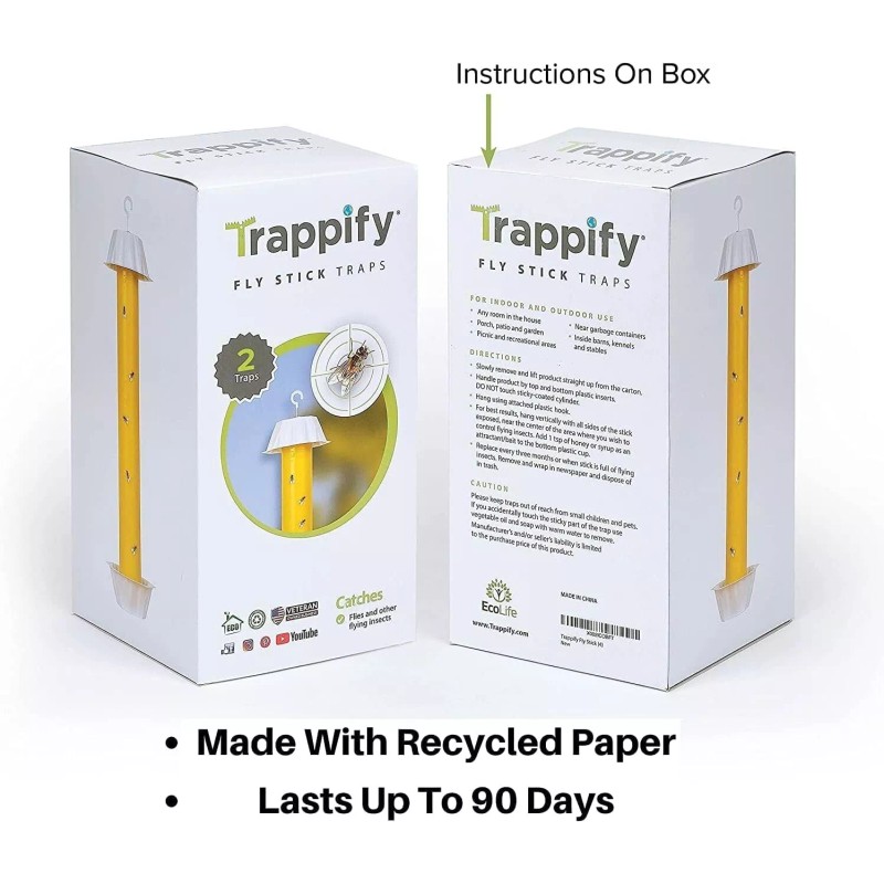 Trappify Hanging Fly Traps Outdoor Fruit Fly Traps for Indoors