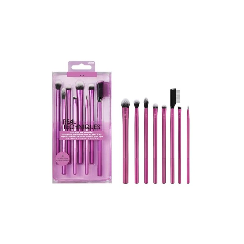 REAL TECHNIQUES, Everyday Eye Essentials, Set de Brochas para Maquillaje