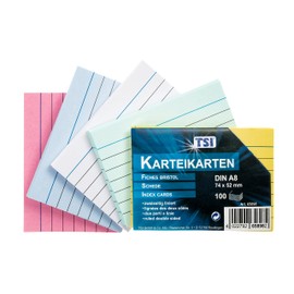TSI 65898 Index Cards – 100 Sheets Ruled Both Sides A8