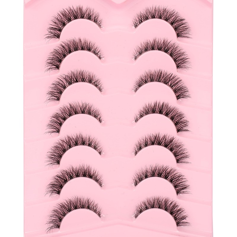 False Eyelashes 6D Lightweight Natural Comfortable Demi Wispy Cat Eye