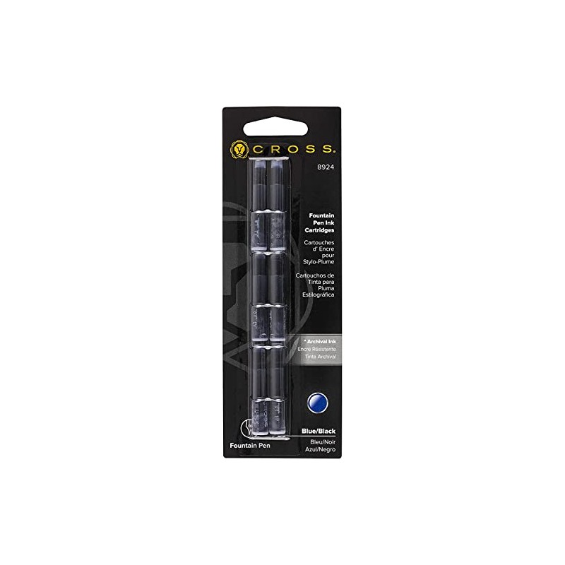 Cross Fountain pen Refill,Blue, Black For Cross Fountain Pen 6/Card