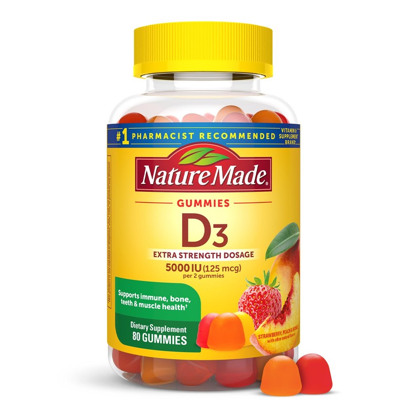Nature Made Vitamin D3 5000 IU Per Serving Gummies Extra